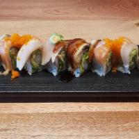 Seahawk · In: Fried shrimp, Avocado
Out: Unagi(eel), Salmon, Albacore tuna