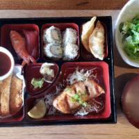 Bento · Consuming raw or under cooked meats, poultry, seafood or eggs may increase the risk of food-...