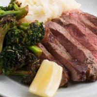 Steak & Potatoes · Steak cooked to perfection, homemade buttery mashed potatoes and a side of mixed vegetables....