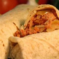 Beef Burrito · Shredded beef, onions, tomato and bell pepper.