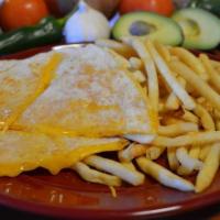 Cheese Quesadilla · Melted cheese only.