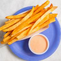French Fries · Hires Big H famous French fries are cut each day from whole potatoes.