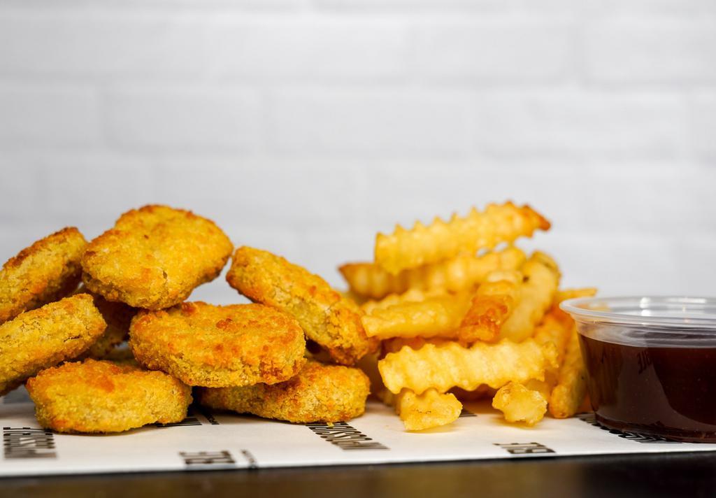 8 Impossible Chicken Nuggets  · 8 Crispy Impossible chicken nuggets fried to perfection and served with fries along with your choice of dipping sauce