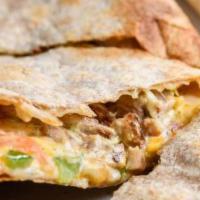 Breakfast Quesadilla · Choice of one meat. Half or full size, served with melted cheddar cheese, your choice of mea...