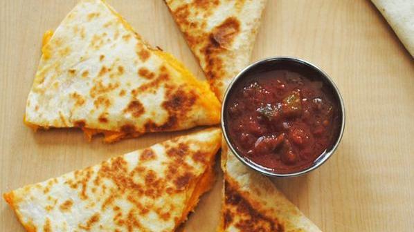 Cheese Quesadilla · Choose from half or full size. Served with melted cheddar cheese in between our fresh tortillas.