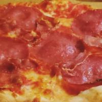 The Italiano (Small 12'') · Proscuitto and Genoa salami on a traditional cheese pizza.