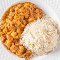 Vegi Tikka Masala · Spicy vegetable curry mix.
