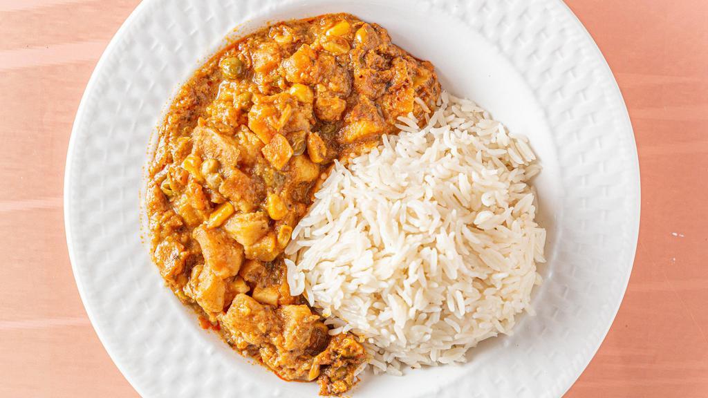 Vegi Tikka Masala · Spicy vegetable curry mix.