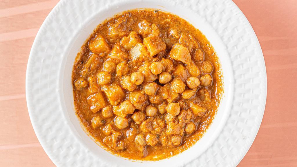 Channa Masala · Chickpeas with tomato onion and spices.
