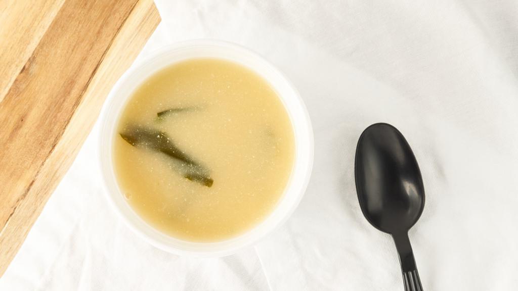 Miso Soup · Spicy. Japanese bean paste soup, scallion and seaweed.