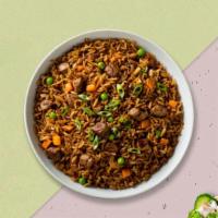 Beef Forage Fried Rice · Classic egg-fried rice with green onion and bean sprouts.