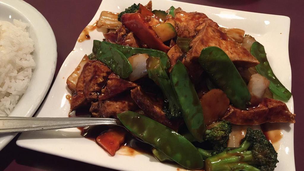 Szechuan Bean Curd With Vegetables · Same as Buddha with Bean Curd but with Spice.