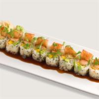 Crispy Shrimp Roll · Avocado, tempura shrimp, cucumber, mango, unagi sauce, sriracha mayo.