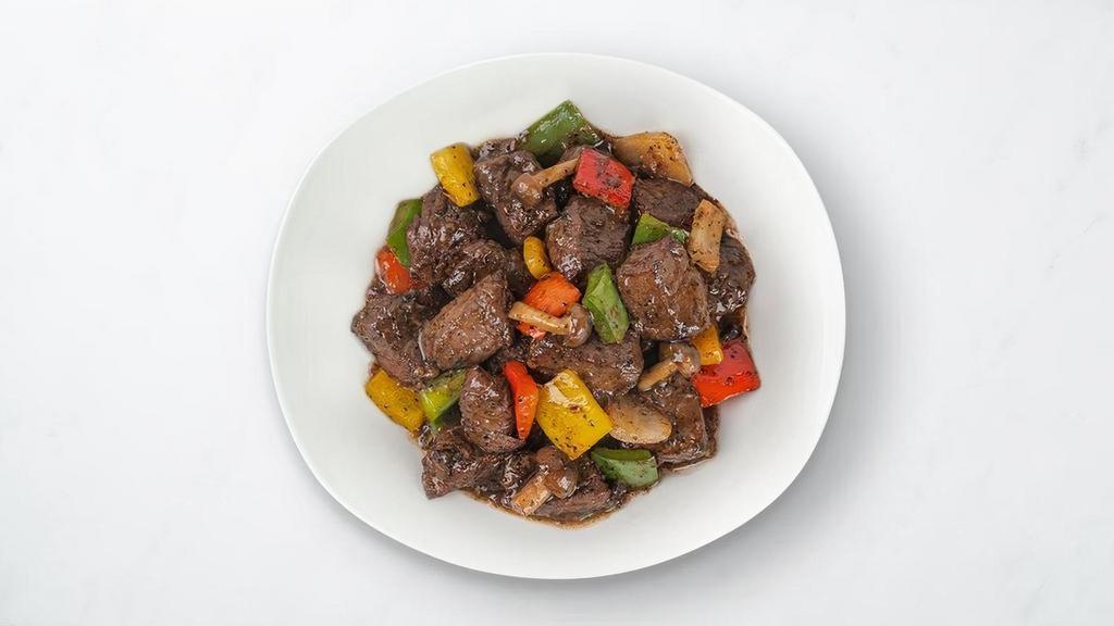 Black Pepper Beef Tenderloin · Premium Angus beef tenderloin, Shimeji mushrooms, assorted bell peppers, and onions seared together in a fiery wok and tossed in our house-made black pepper sauce.