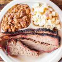 Brisket Plate · We use a perfectly smoked brisket from our rancher in Minnesota who is as obsessed about cat...