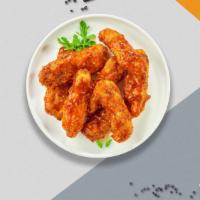 Blazing Bbq Boneless Wings · Boneless breaded fresh chicken wings, fried until golden brown, and tossed in barbecue sauce...