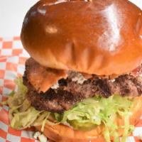 Blue Cheese Bacon Burger   
 · 1/3LB ANGUS CHUCK GROUND BEEF PATTIES - SERVED ON GRILLED BRIOCHE BUN, BACON, CRUMBLED BLUE ...