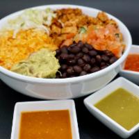 Mexican Plate · Served with your choice of Meat (Asada, Carnitas, Chicken, or Pastor), Mexican rice, Beans, ...