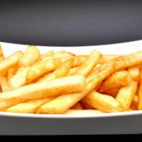 Fries · Basket of lightly salted French fries.