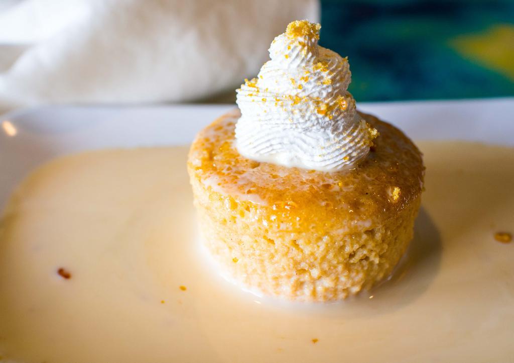 Tres Leches Cake. · three milk sponge cake topped with house-made merengue and caramel candy-award winning!