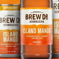 Brew Dr. Kombucha Island Mango · With Passionfruit, Ginger and Green Tea.