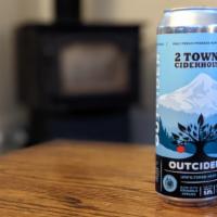 Two Towns Outcider · 19.2oz unfiltered delicious hard apple cider.