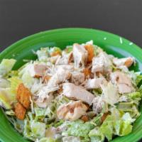 Caesar Salad With Chicken · Romaine lettuce, tomatoes, Parmigiano Reggiano cheese, tomatoes, croutons, Caesar dressing, ...