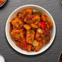 Chili Paneer Please · Homemade Paneer cheese cooked with dry chili and bell peppers.
