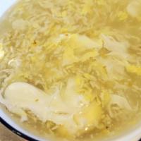 Fermented Rice Egg Drop Soup 酒酿荷包蛋花汤 · Egg-drop soup with Chinese traditional fermented rice and one poached egg. No oil low-fat.