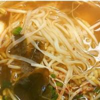 Tum Yum Noodles Soup · Spicy. Rice noodles in thai hot and sour soup with lemongrass, galangal, lime leaves, chili ...