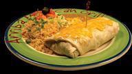 Sierra Mixed Burrito · Snappy. A giant flour tortilla stuffed with refried beans and your choice of machaca beef, ground beef, chicken guisado, red chile or green chile. Served with rice and your choice of beans.