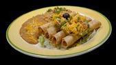 Flautas Plate · Four crisp rolled corn tortillas filled with shredded beef or shredded chicken then garnishe...