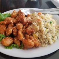 Sesame Chicken With Fried Rice · 