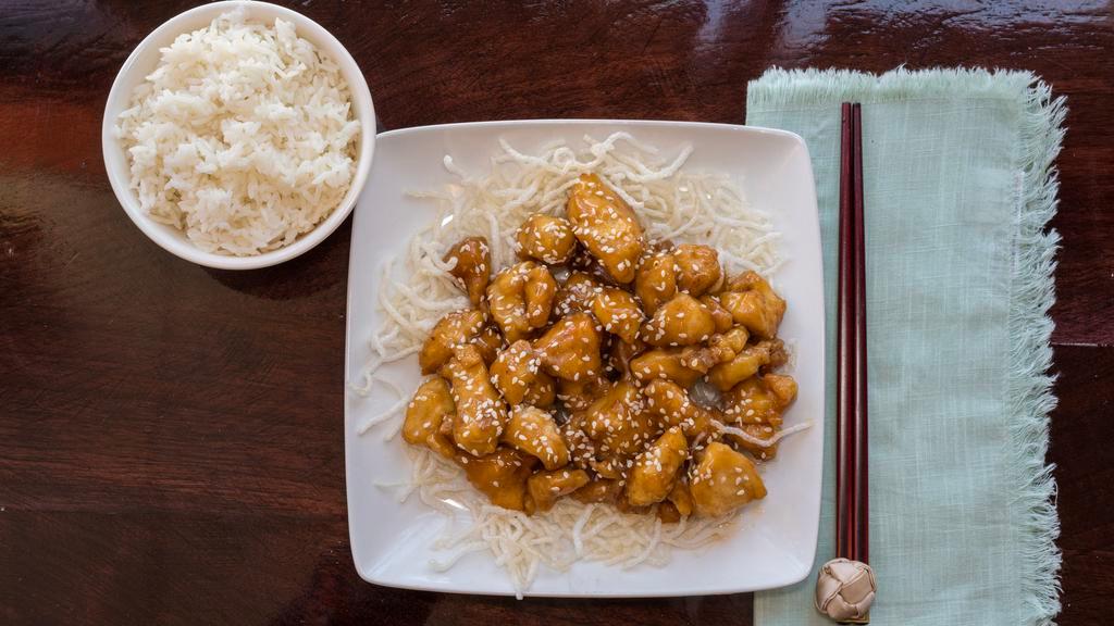Sesame Chicken · Add extra egg rolls and sub fried rice for an additional charge.