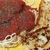 Chicken Parm · Italian Fried Chicken, topped with provolone cheese, smothered in our house made spaghetti s...