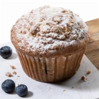 Muffins & Scones|Blueberry Muffin · A moist and flavorful blueberry muffin topped with streusel and powdered sugar. 620 Calories