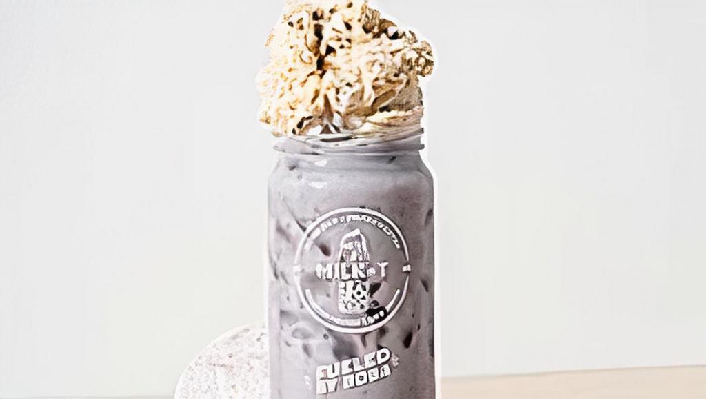 Bad Bunny · Almond Milk + Rea Taro Root and Purple Yam + Cane Sugar + Cookies & Cream Ice Cream (Disclaimer: We use real taro root and purple yam, resulting in a much more natural and earthy tasting taro drink. If you're used to the powdered taro, this might not be the drink for you.)