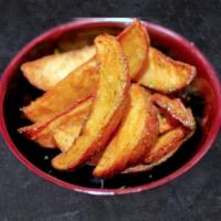 [Norishio Potato] · Home-made fried potato wedges with aonori flakes and light salt.