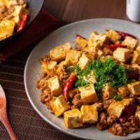 Hot Spicy Szechuan Tofu · *Spicy* Small cut tofu cooked with spicy sauce.