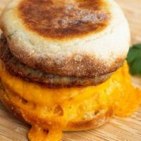 The Classic · Sausage, egg and cheddar on English Muffin