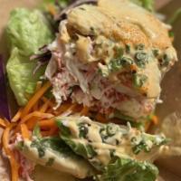Crab Avocado Salad · Imitation crab meat, masago, and avocado mixed with Japanese mayo.