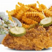 Tenders And Slaw · Served with a House Slaw, Pickles and House Sauce