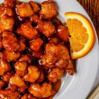 Spicy Orange Chicken (Build Your Own Rice Bowl) · Battered and cooked in a sweet orange sauce.