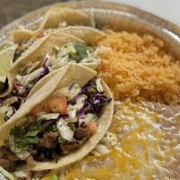 Taco Plate · 3 Tacos of Your Choice.