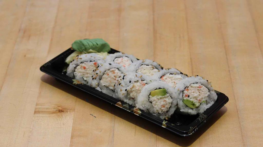 8Pc California Roll · This California Roll is an 8  piece set. It contains crab salad, avocado, and sushi rice. The California Roll contains complimentary ginger and wasabi.