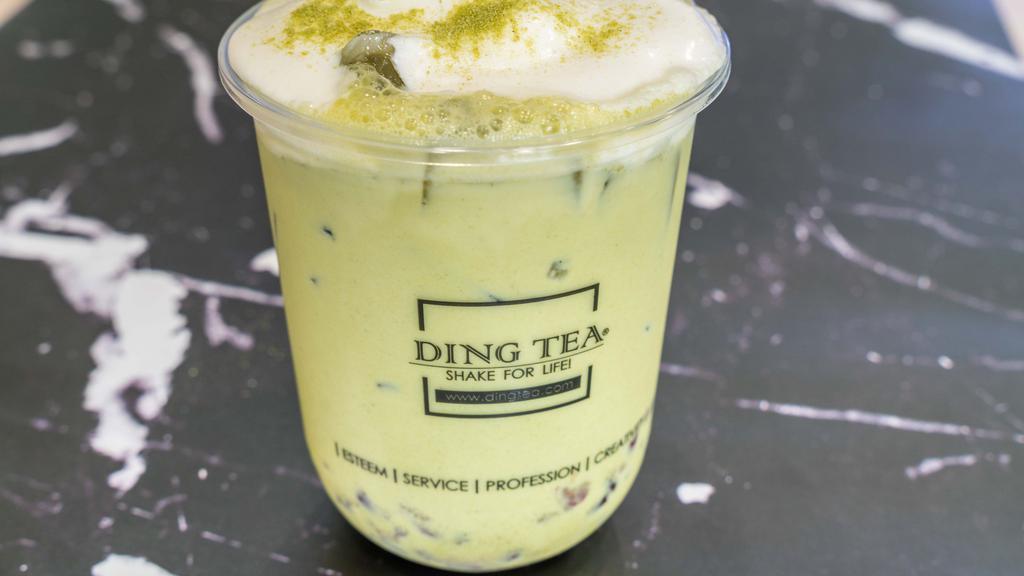 Matcha Milk Tea · Creamy matcha milk tea. Pairs well with red bean (recommend lowering sugar level), cheese foam, and golden boba.