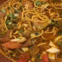 Vegetable Thukpa · Noodles cooked with  tomatoes, ginger, onions, turmeric, olive oil, cumin, cilantro, cabbage...
