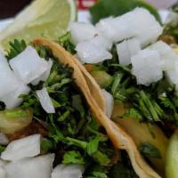 Single Taco A La Carte · Corn tortilla,choice of meat,cilantro, onios,salsa,lime,cucumber.