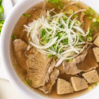 Pho Dac Biet (S) · Combined Rice Noodle, Combination beef, beef balls, tendon, brisket, beef soup w bean sprout...