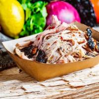 Pulled Pork · Smoked 12-16 hours, hand pulled to order. Tossed in house made vinegar sauce.